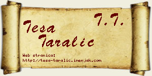 Teša Taralić vizit kartica